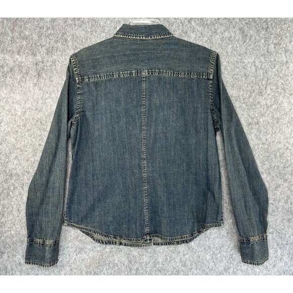J. Crew Women's Denim Shirt Long Sleeve Button Down Size Large 100% Cotton - Picture 2 of 6